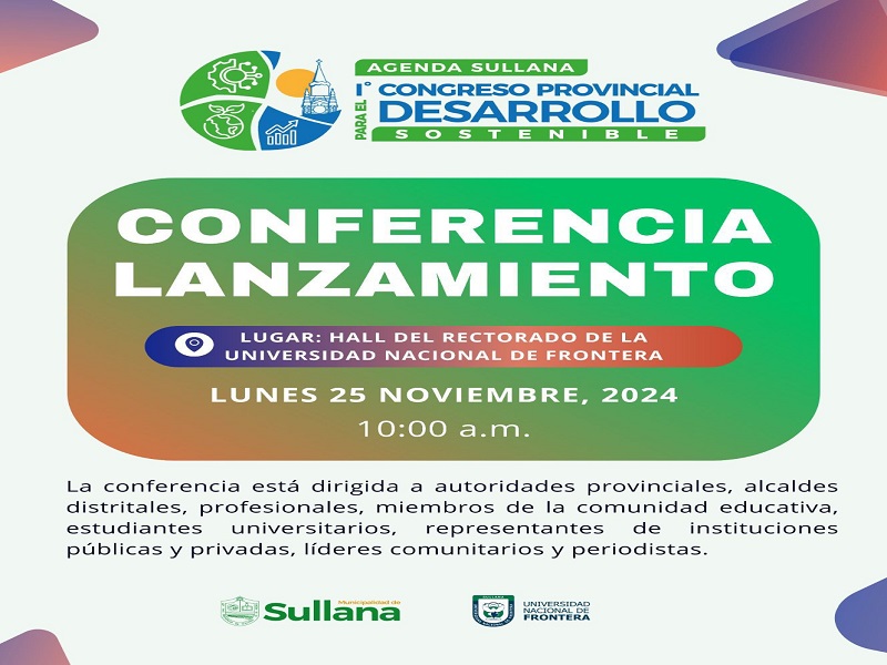 Invitación al lanzamiento del Congreso provincial para el desarrollo sostenible de Sullana