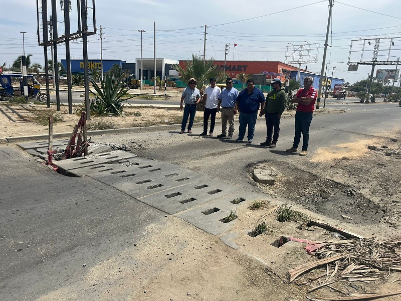 Municipalidad de Sullana coordina con COVISOL para inmediata reparación de vía en el ingreso a la ciudad