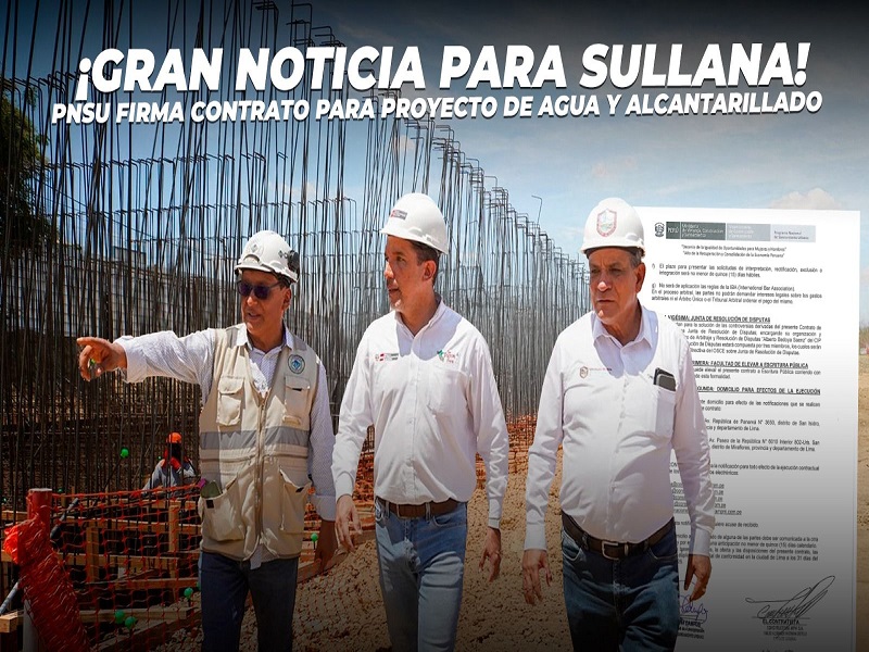 Se firmó contrato para obra de agua y alcantarillado de los AA.HH.