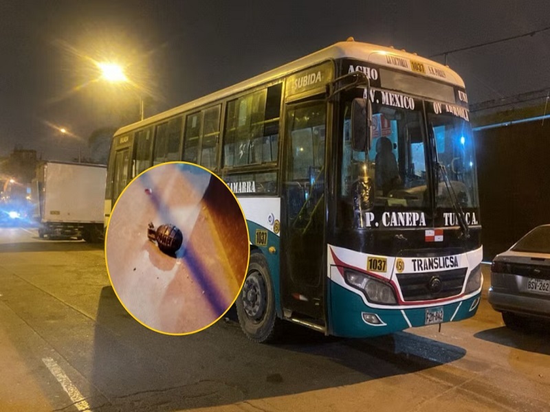 ¡EXTORSIONES NO PARAN! Dejan granada en bus de empresa de transportes en SMP