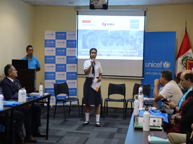 Unicef presenta resultados de la atención a 28 mil estudiantes víctimas del ciclón Yaku en Piura y Lambayeque